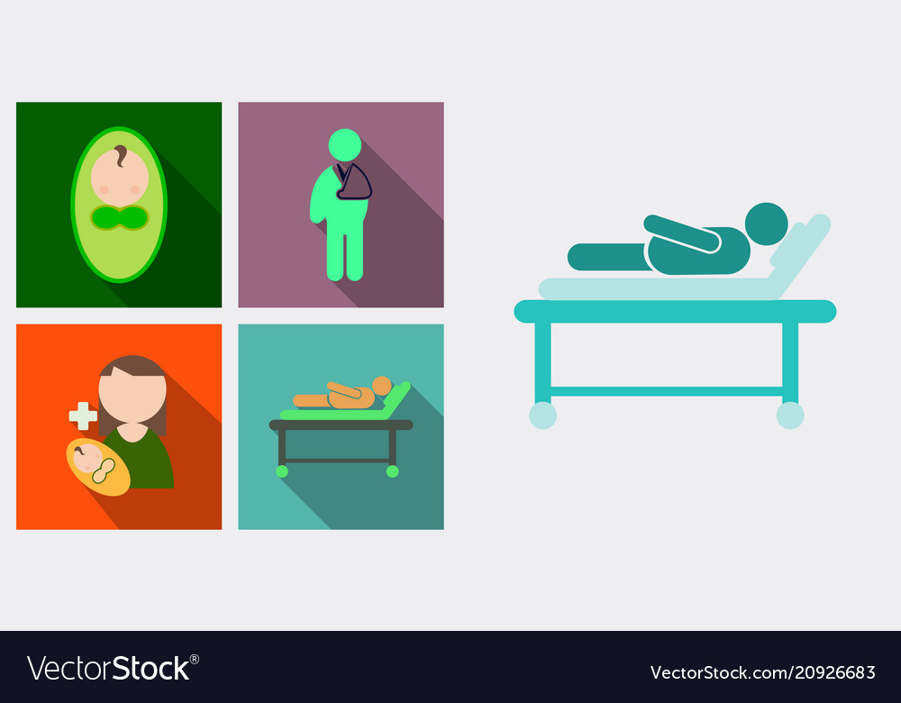 Set Medizin Icons Patient Baby Mutter vector image Set Medizin Icons Patient Baby Mutter