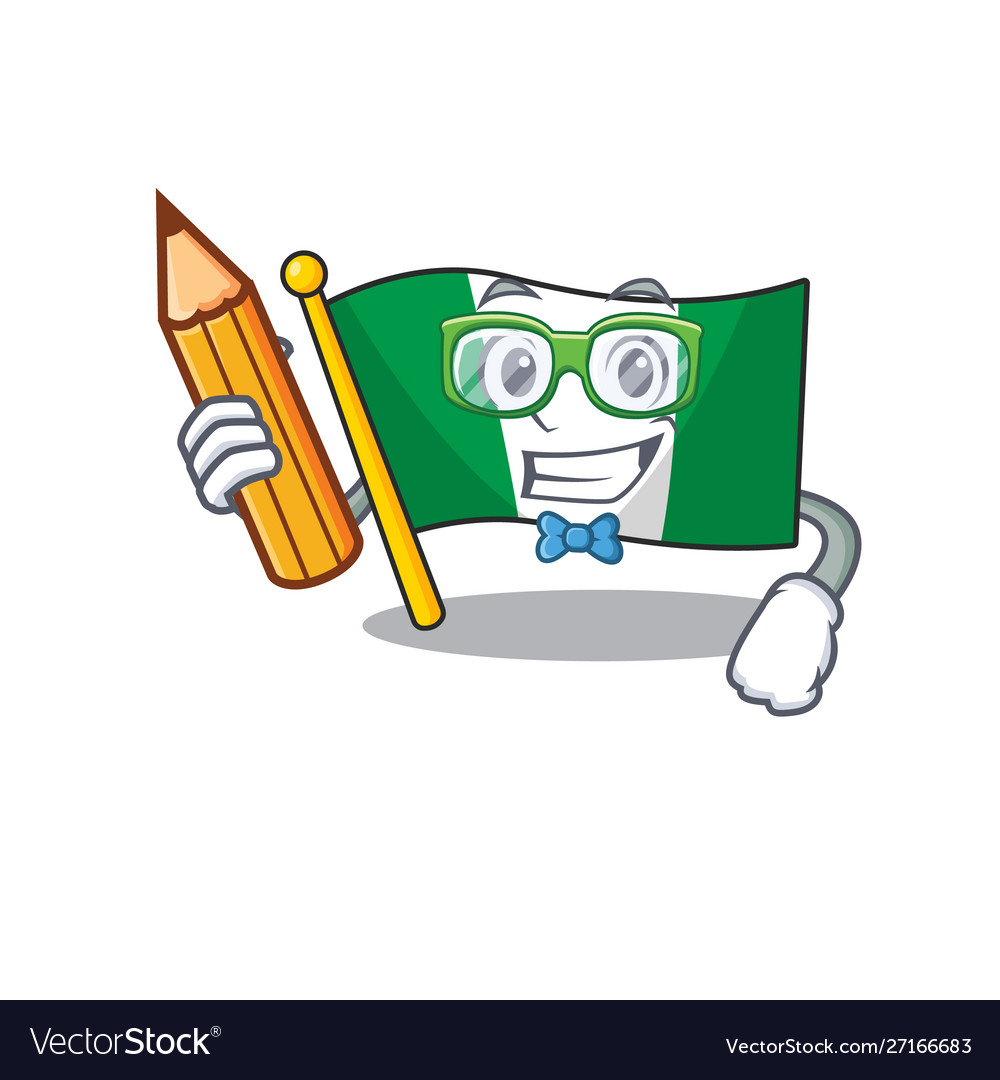 Student flag nigeria isolated in character Vector Image