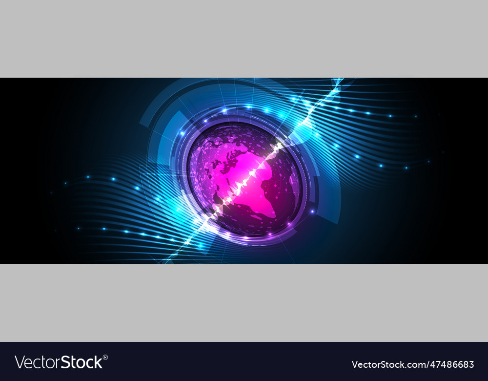 Technology data background idea of global vector image Technology data background idea of global