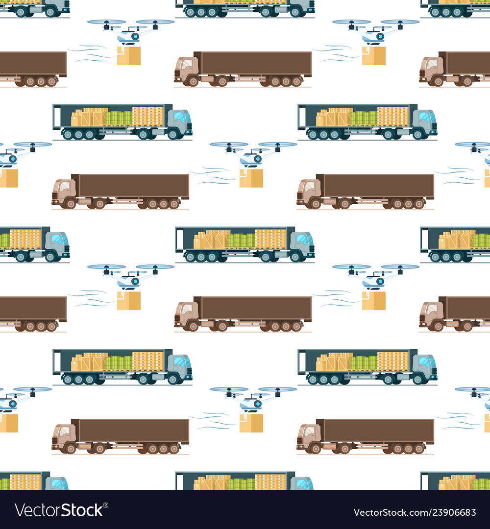 Warehouse fast delivery item seamless pattern