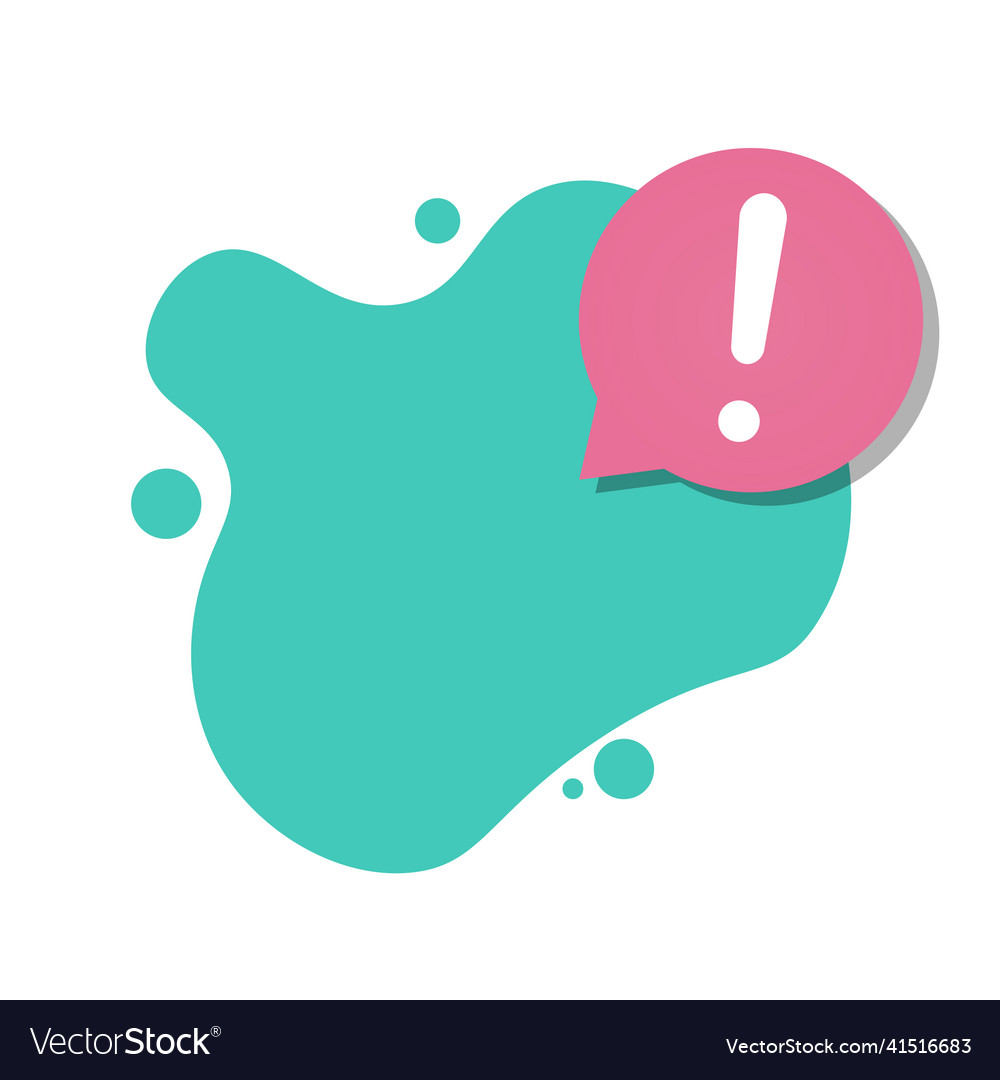 Warning message bubble with exclamation mark