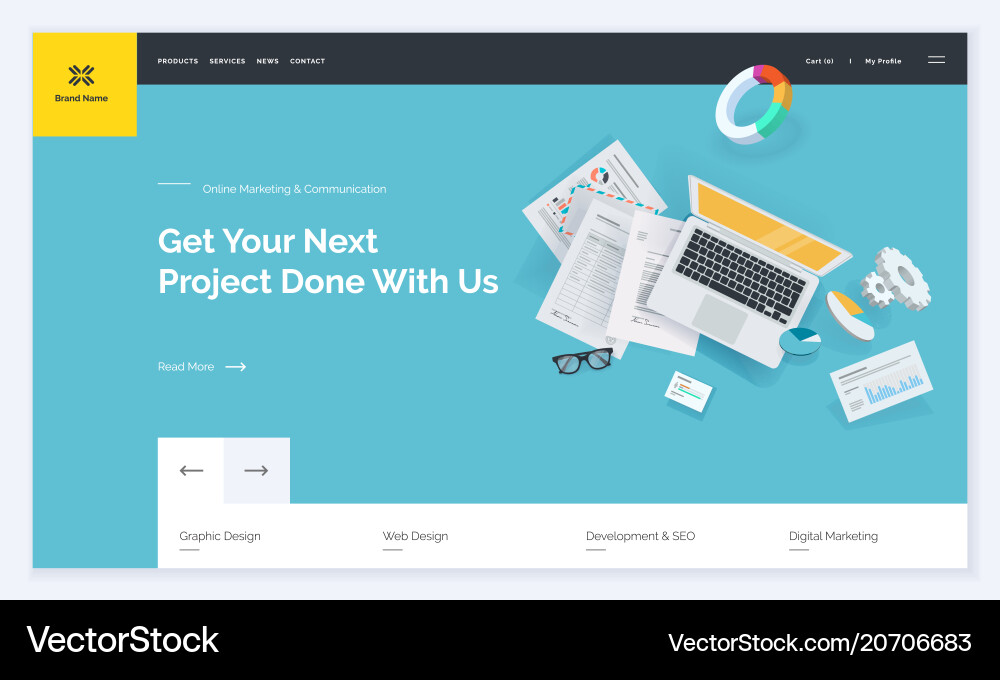 Website template design Royalty Free Vector Image