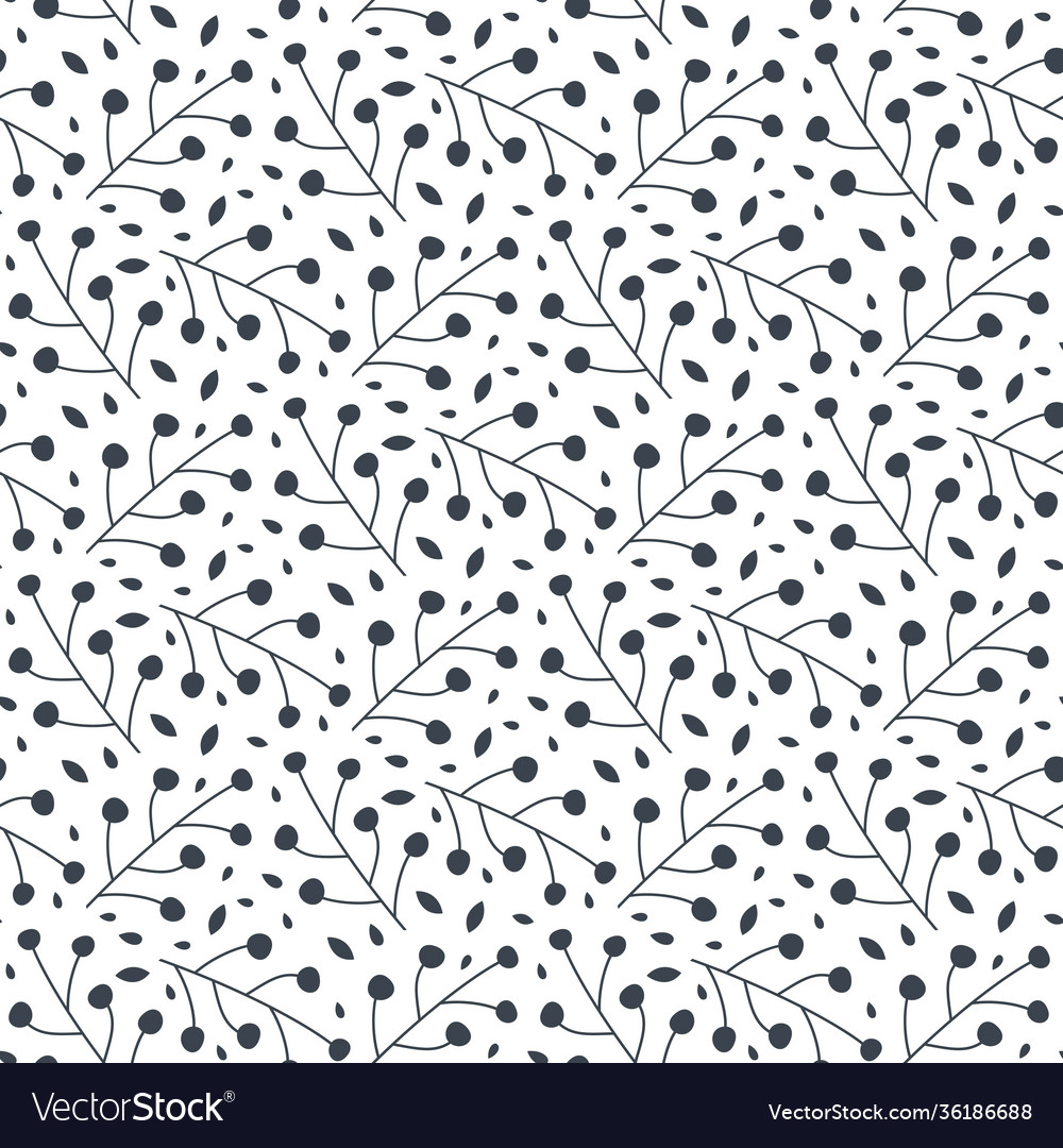 Abstract Floral Pattern - Dots & Leaves