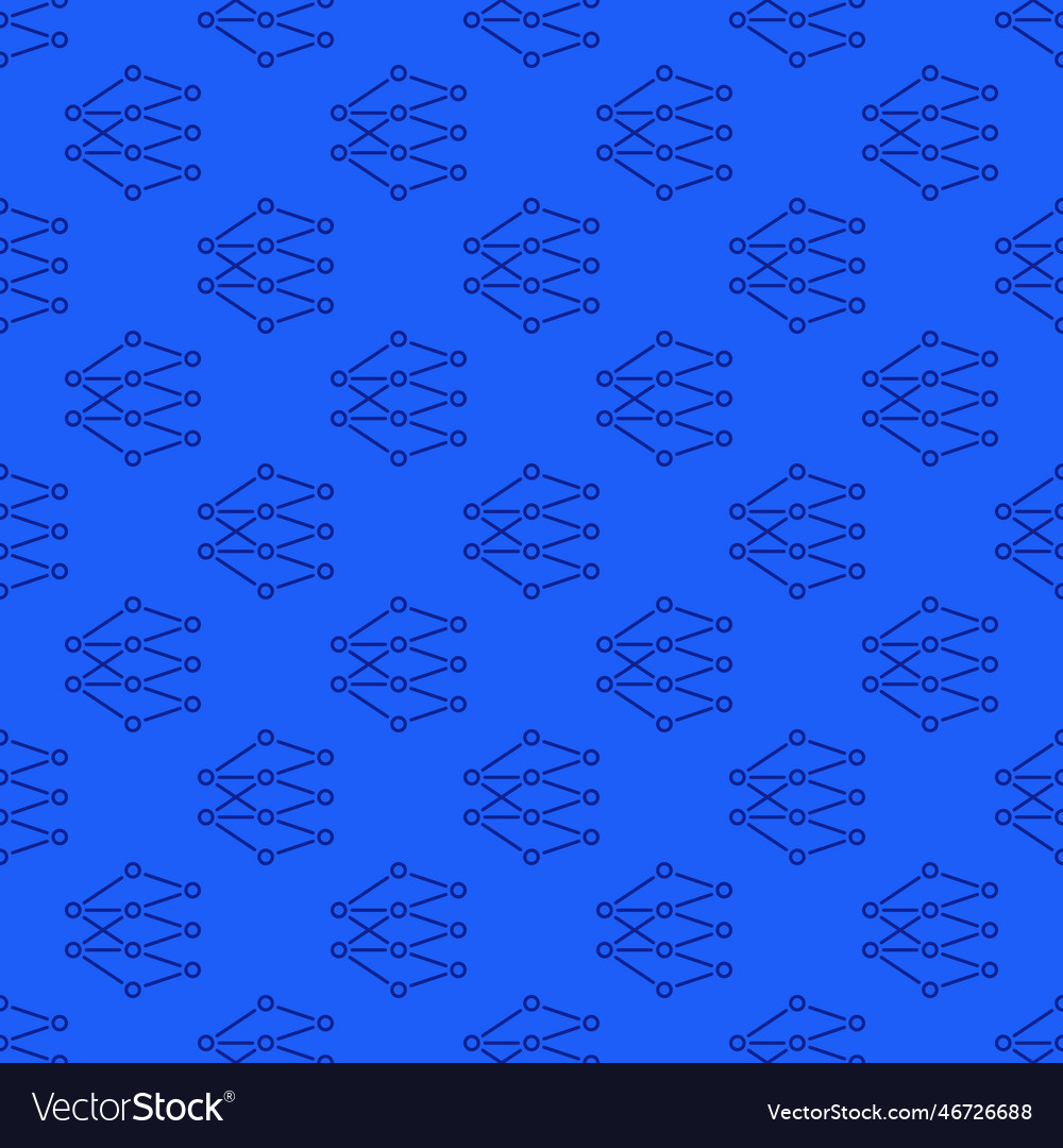 Ai neural networks tech concept blue line Vector Image Ai neural networks tech concept blue line