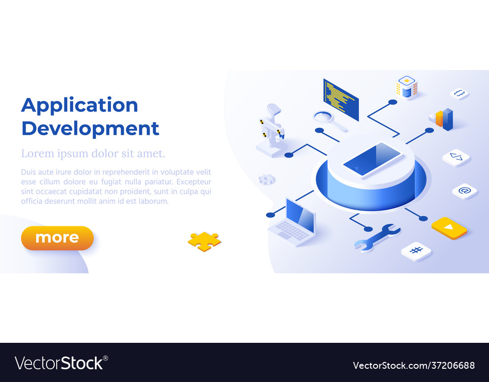 Application development - banner layout template vector image Application development - banner layout template