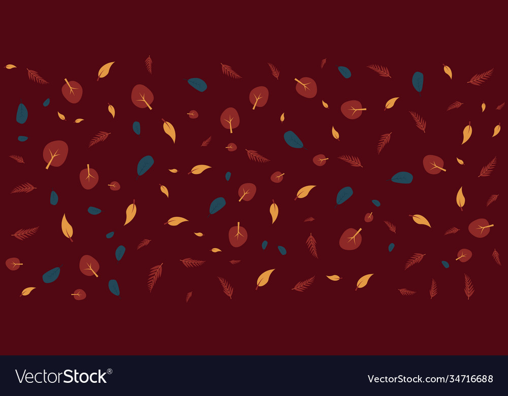 Autumn leaves seamless pattern background hello