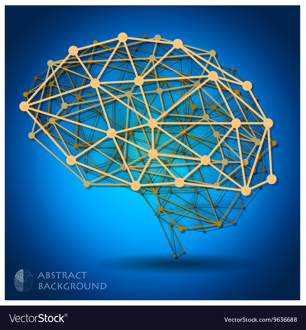 Brain shape abstract geometric background