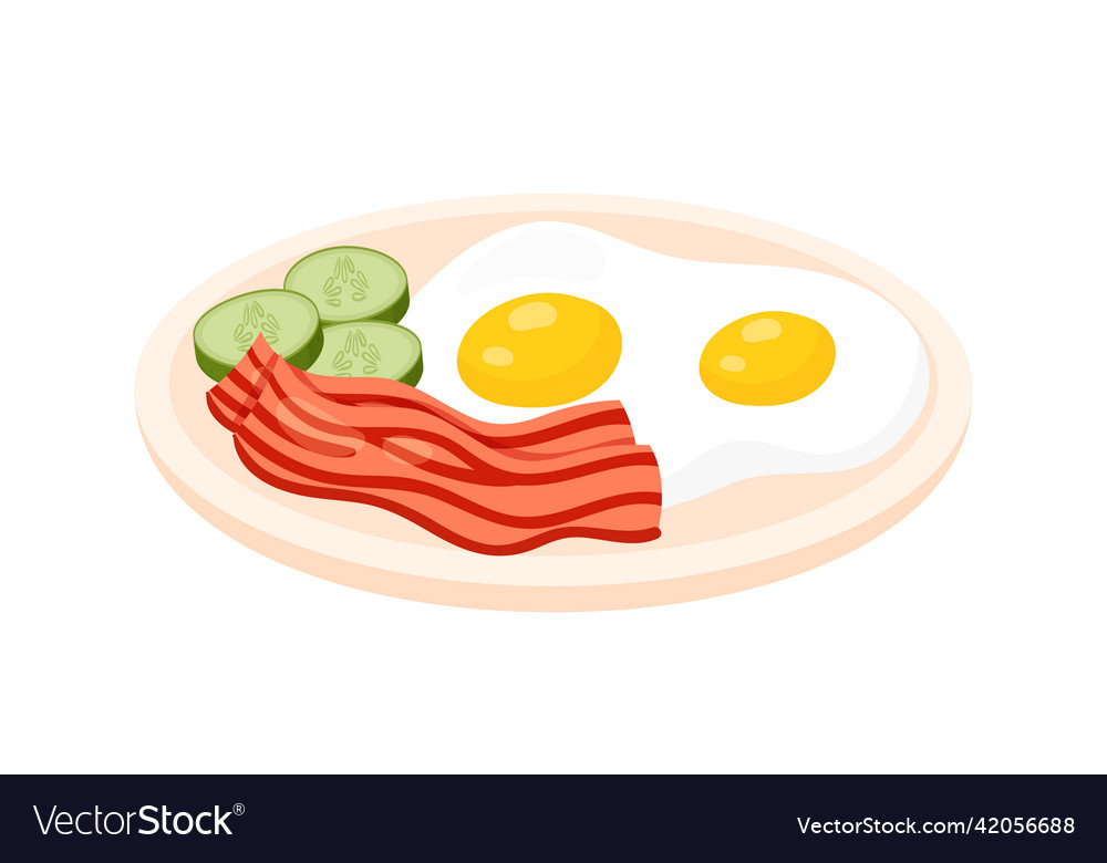 Breakfast plate meal Royalty Free Vector Image