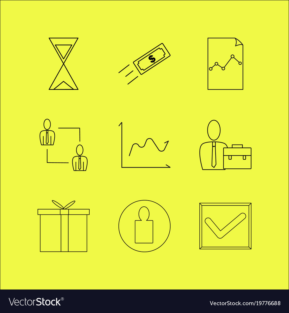 Business linear icon set simple outline icons