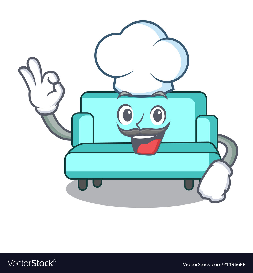 Chef sofa character cartoon style