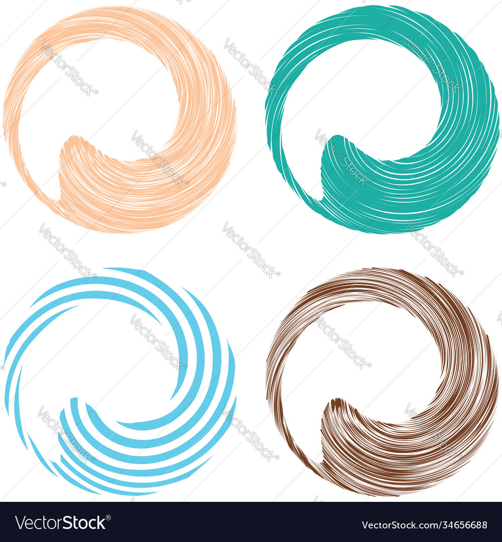 Circular spiral swirl twirl design element vector image Circular spiral swirl twirl design element