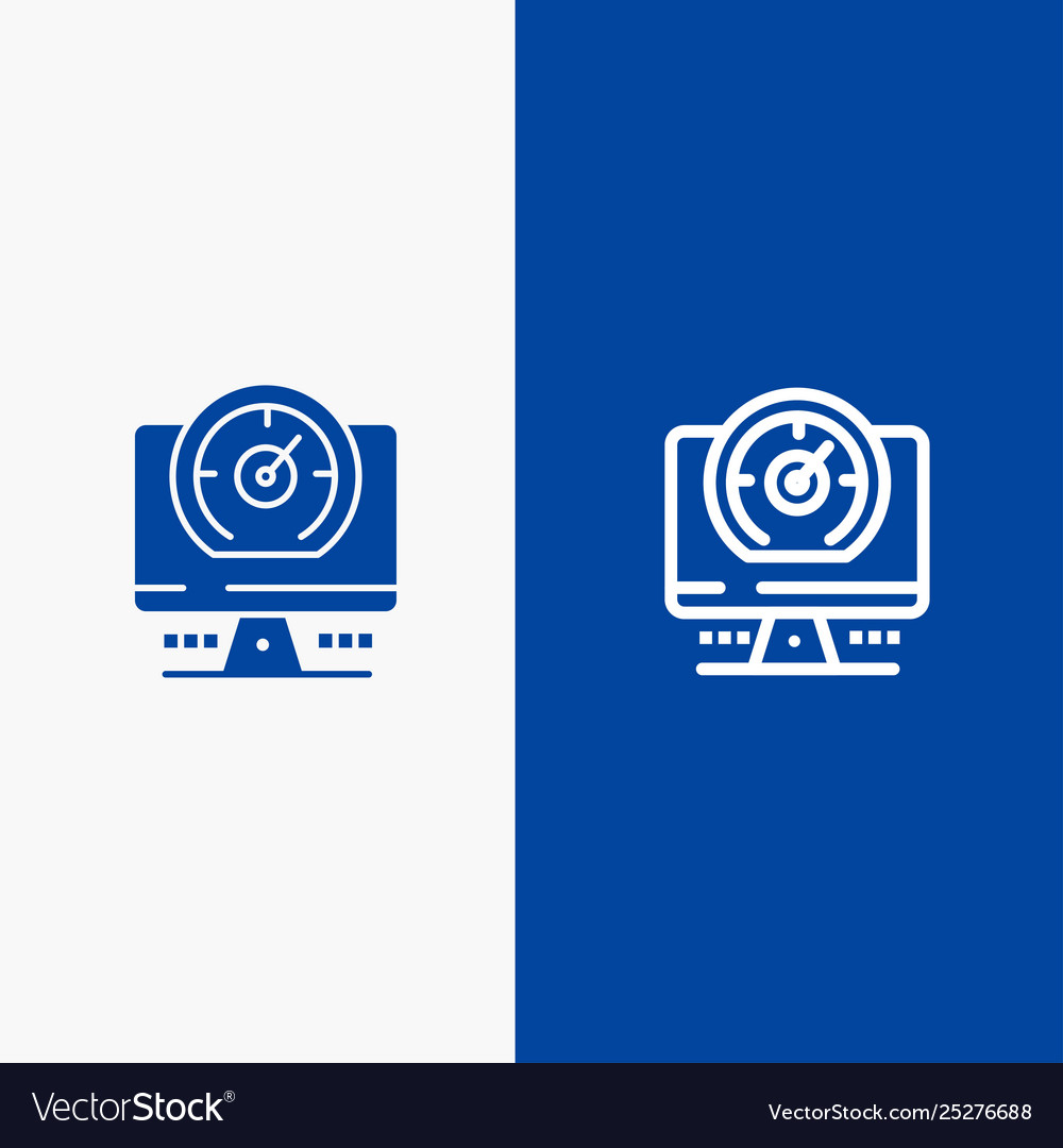 Compass computer timer location line and glyph vector image Compass computer timer location line and glyph