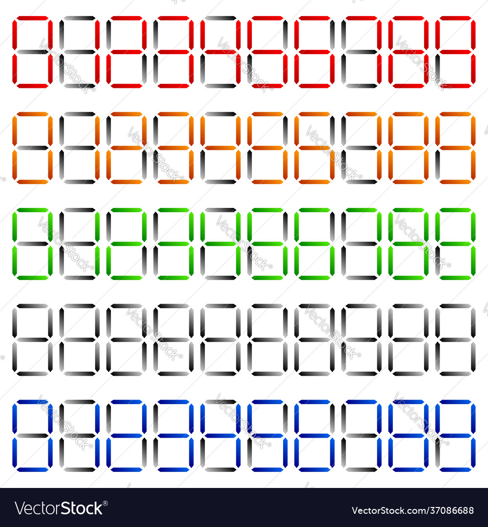 Digital display digits numbers numberals Vector Image Digital display digits numbers numberals