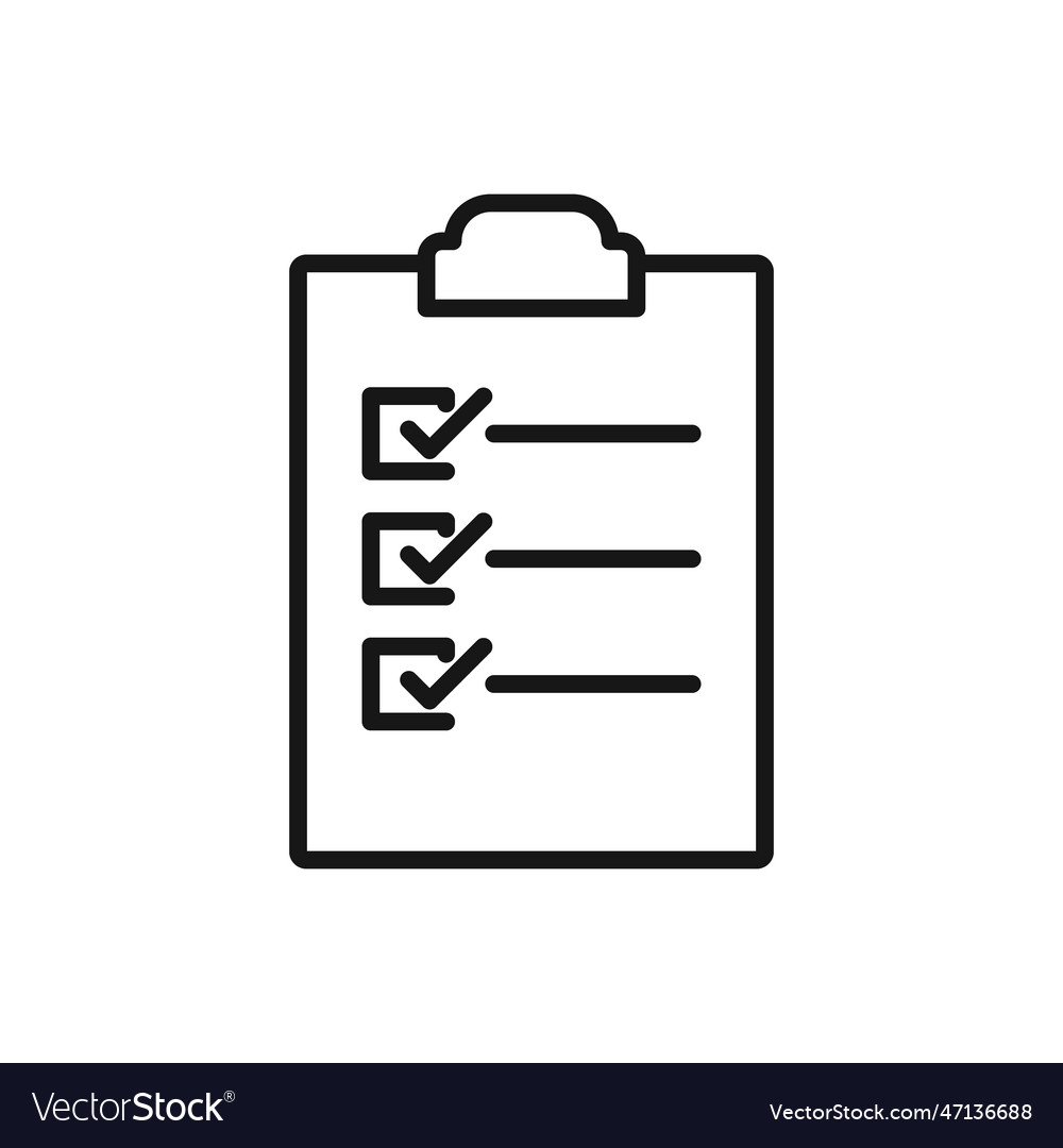 Editable icon of checkbox clipboard isolated