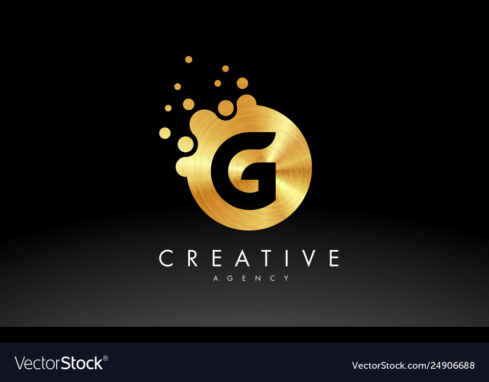 Gold Metal Letter G Logo G Letter Design Vector Image