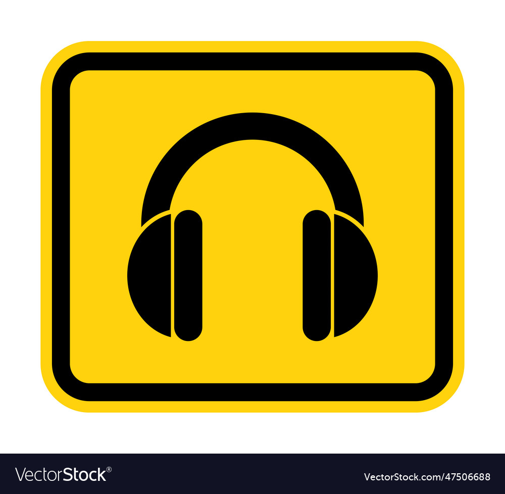 Hearing protection required sign on white vector image Hearing protection required sign on white