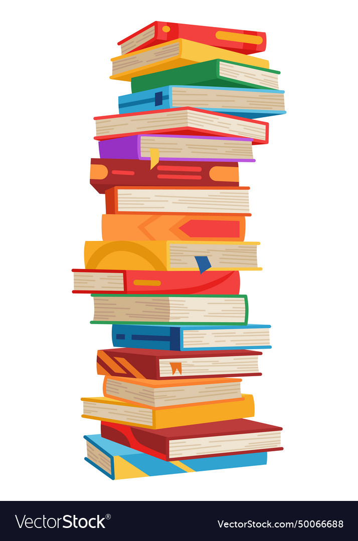 High book stacks or pile library textbooks Vector Image