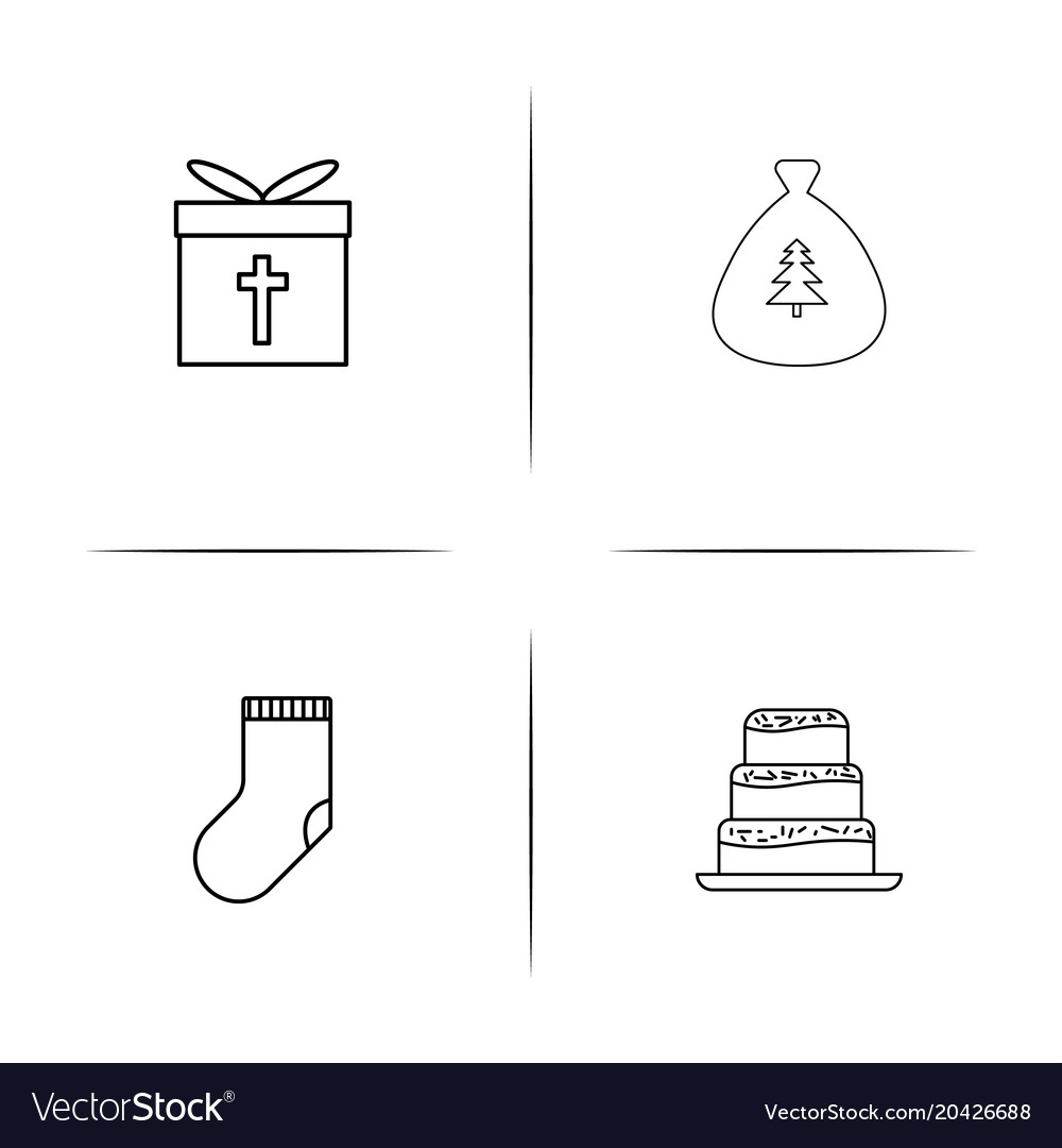 Holidays simple linear icon setsimple outline