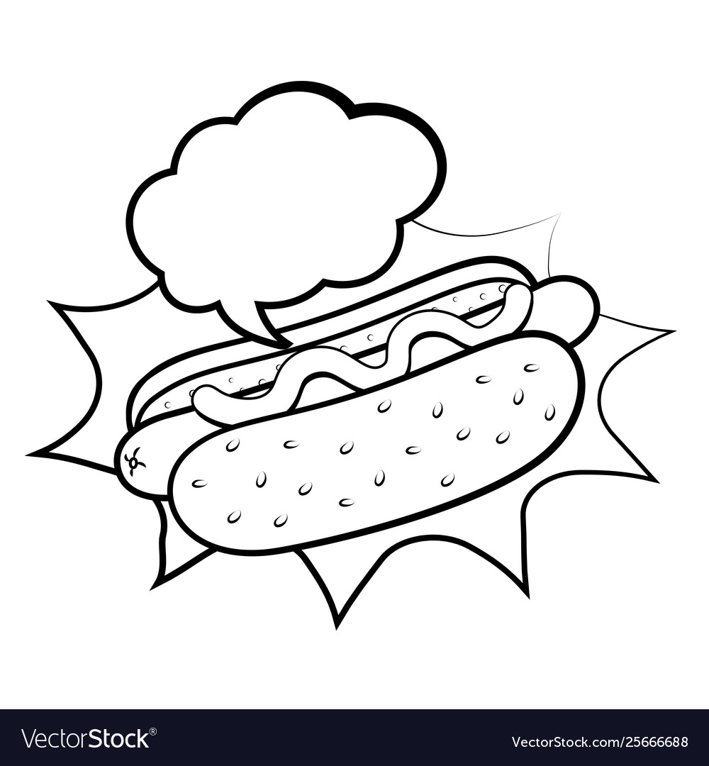 Hot dog icon black and white