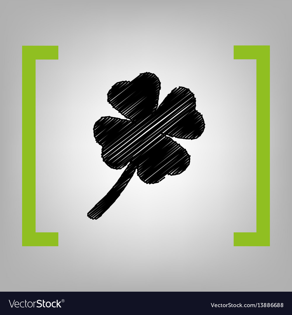 Leaf clover sign black scribble icon