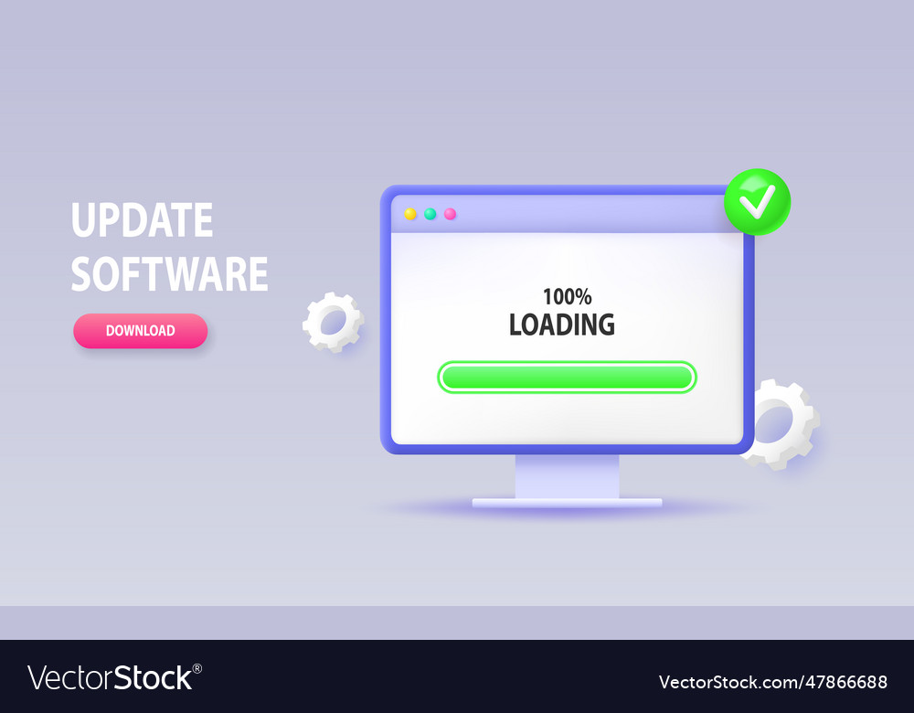 Loading computer software update the device vector image Loading computer software update the device