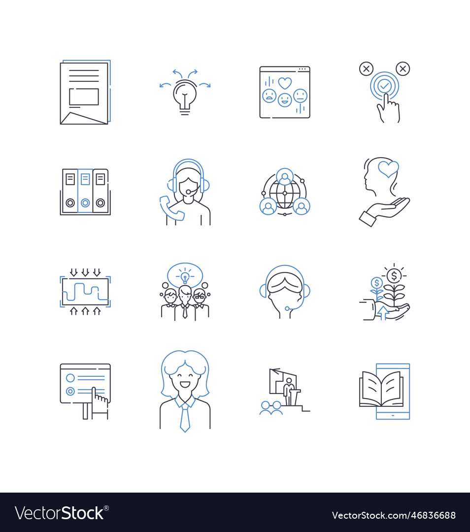 Process flow line icons collection workflow vector image Process flow line icons collection workflow