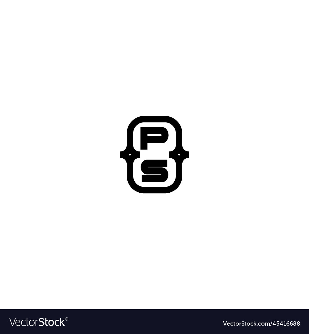 Ps line bold concept logo initial