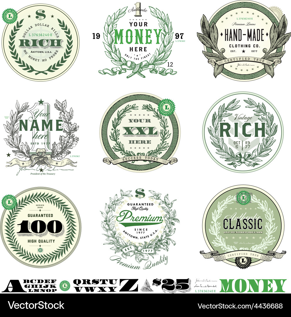 Set vintage design elements Royalty Free Vector Image