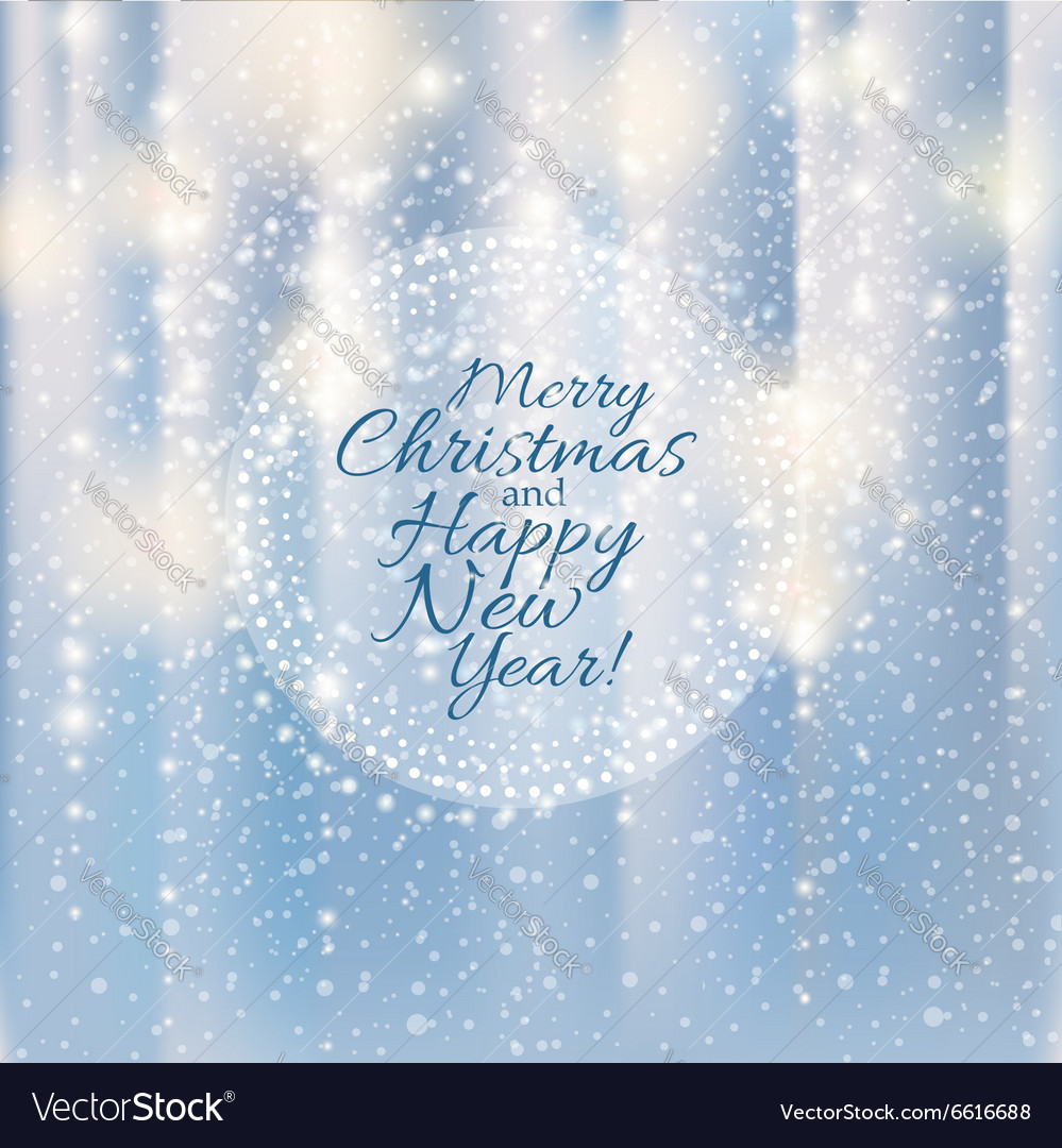 Shiny silver merry christmas and happy new year Vector Image