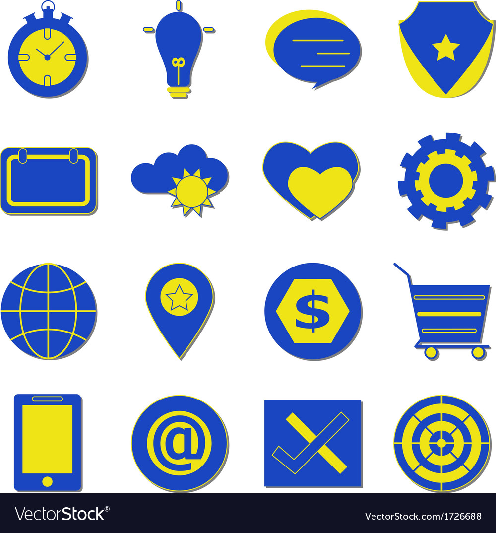 Simple using icons with shadow on white background