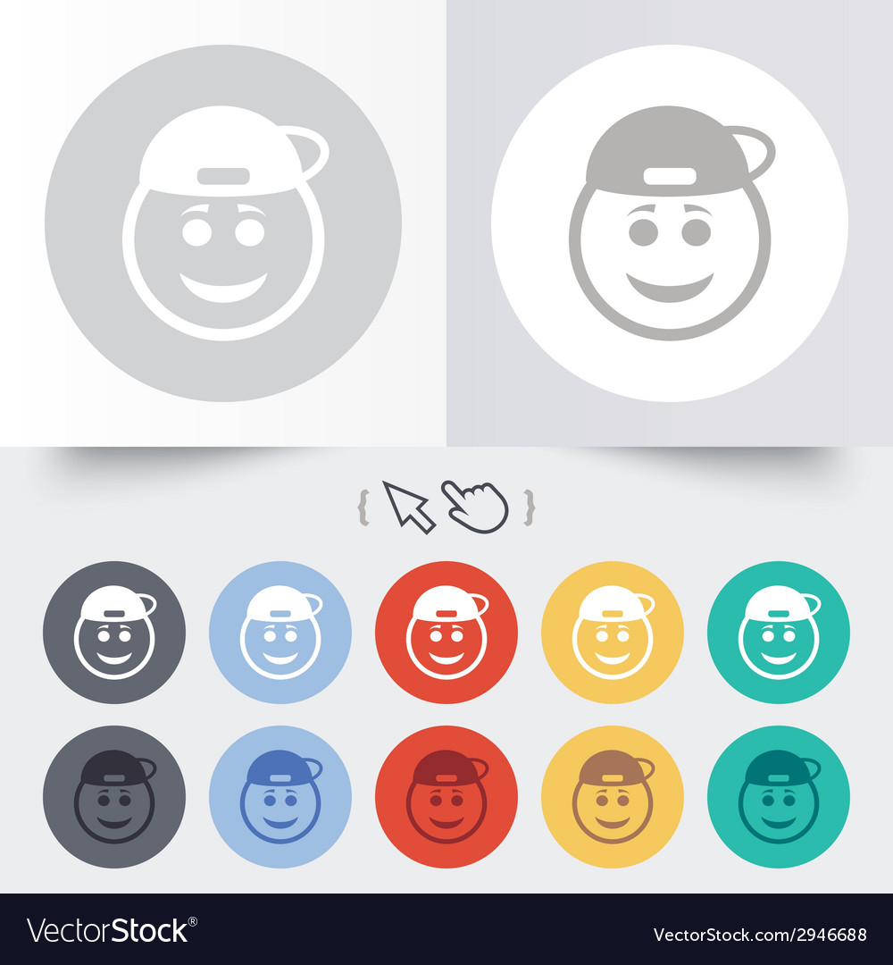 Smile rapper face icon smiley symbol