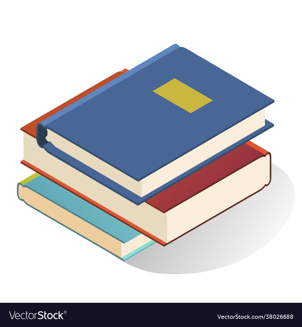 Stack books flat pile Royalty Free Vector Image