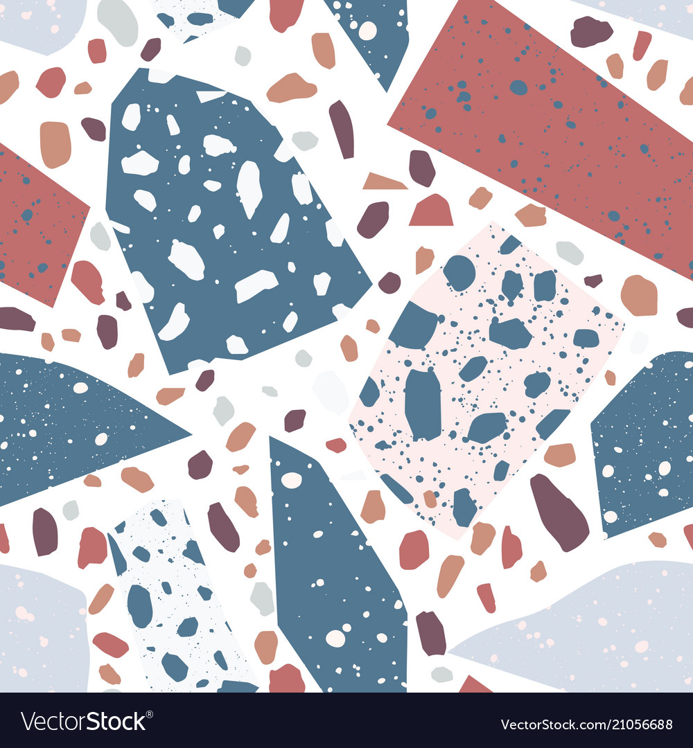 Terrazzo Geometric Texture Seamless Pattern With Vector Image Terrazzo Geometric Texture Seamless Pattern With Vector Image