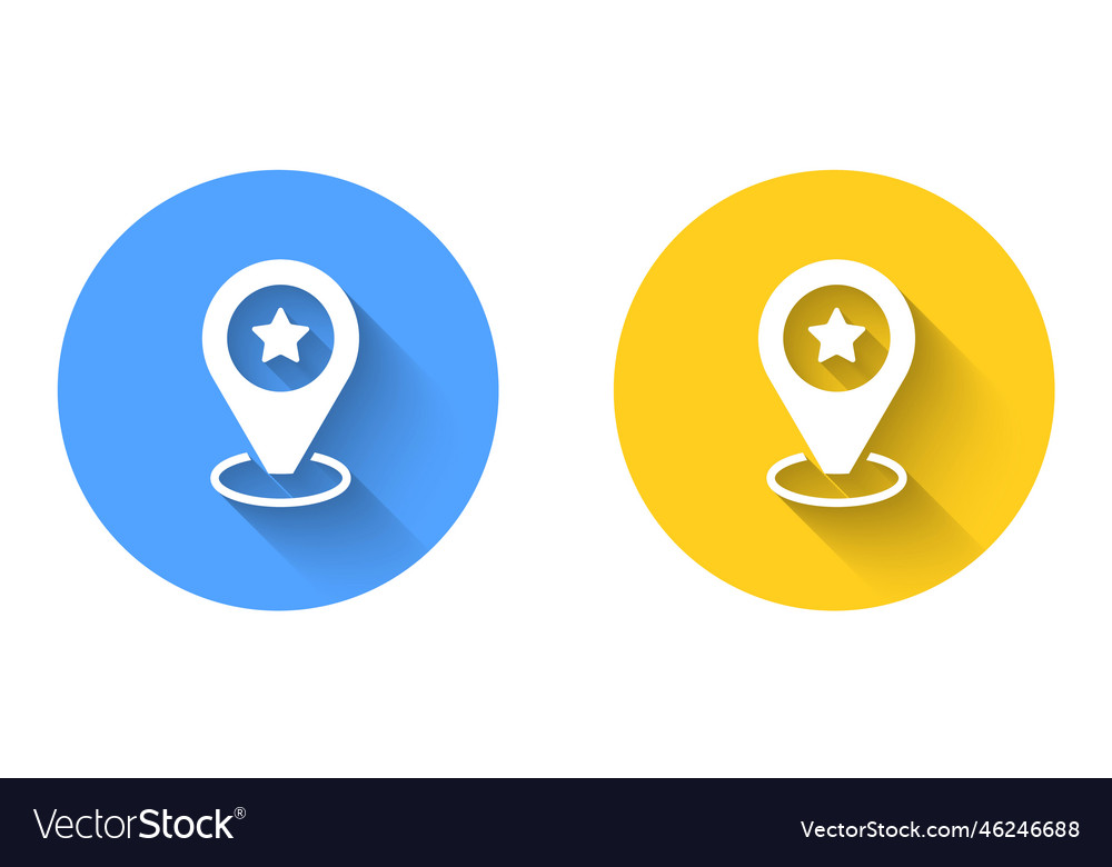 White map pointer with star icon isolated vector image White map pointer with star icon isolated