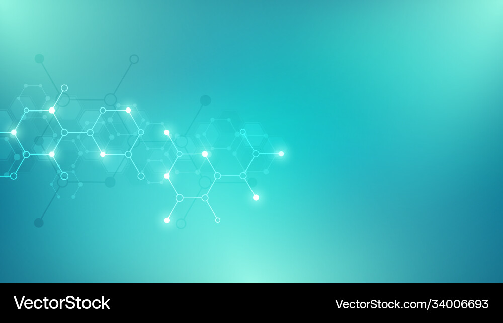 Abstract molecules background molecular Royalty Free Vector