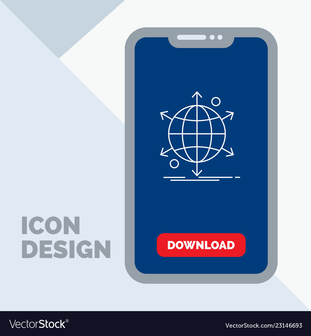 Business international net network web line icon vector image Business international net network web line icon