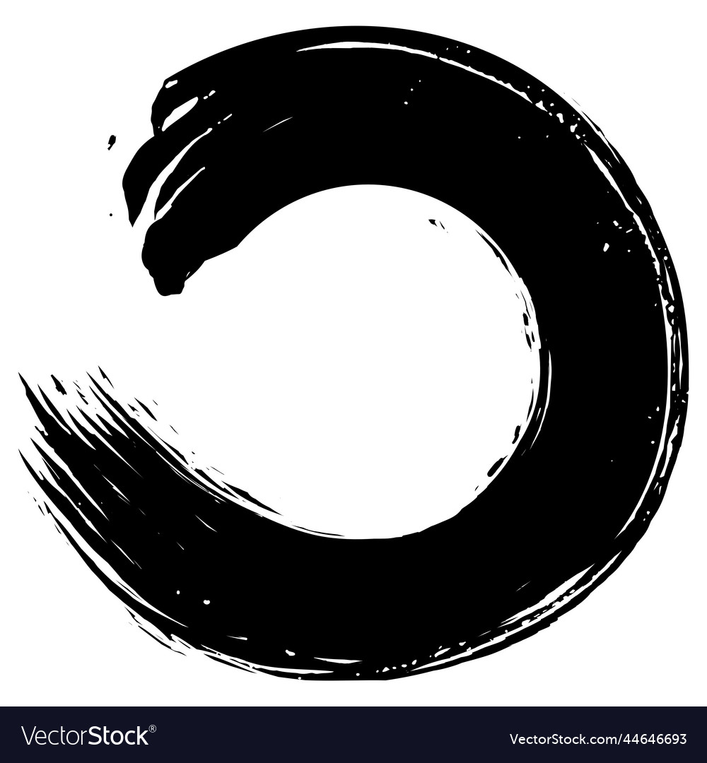 Enso zen japanese circle brush Royalty Free Vector Image