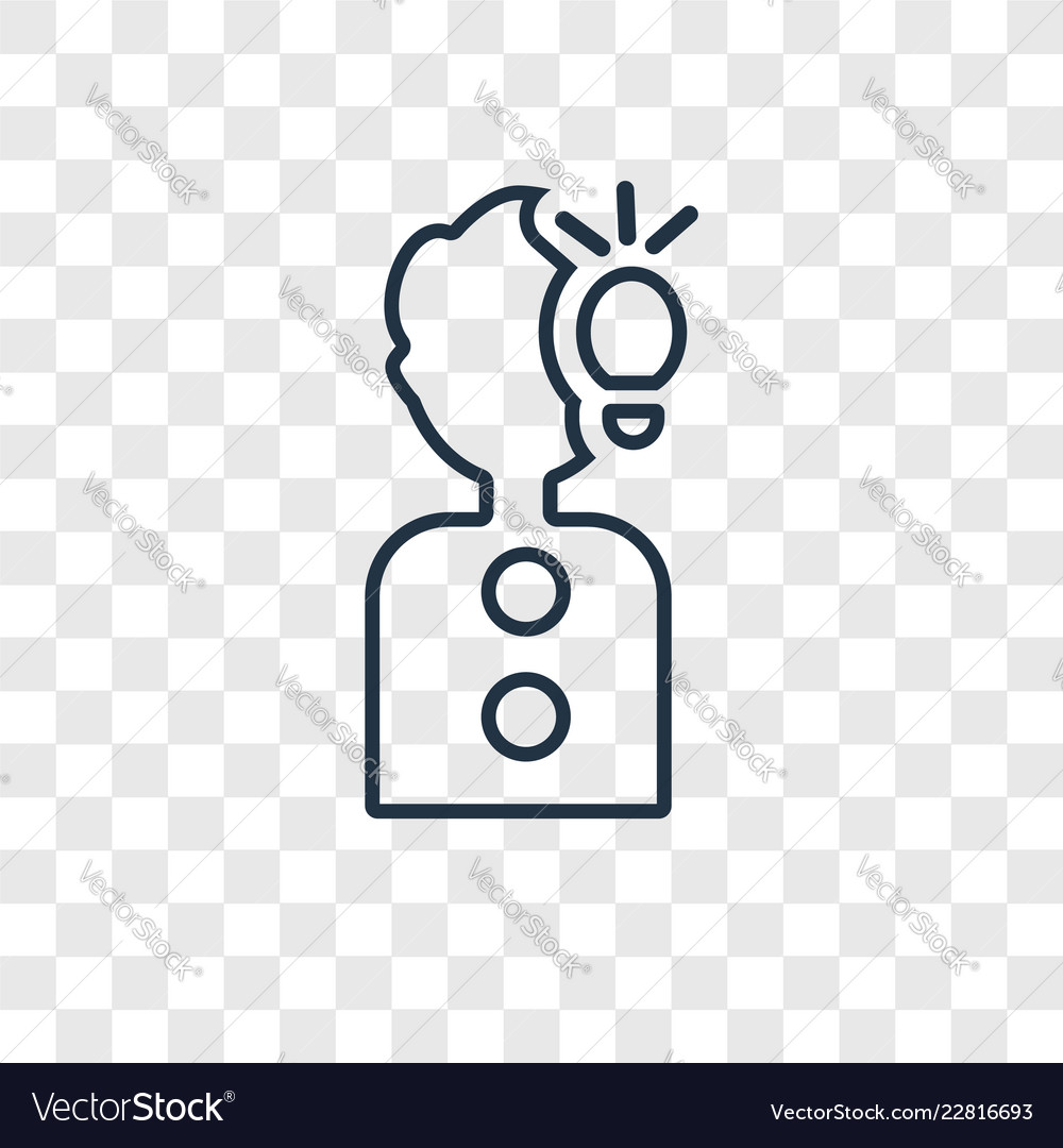 Idea concept linear icon isolated on transparent vector image Idea concept linear icon isolated on transparent