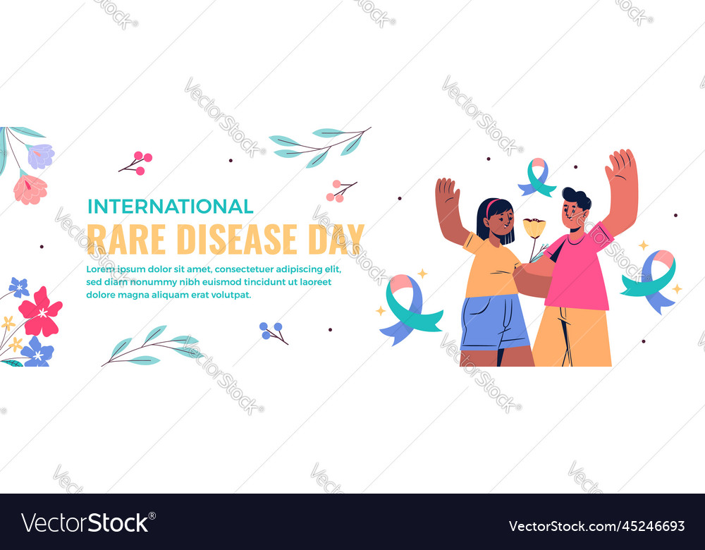 International rare disease day horizontal banner Vector Image