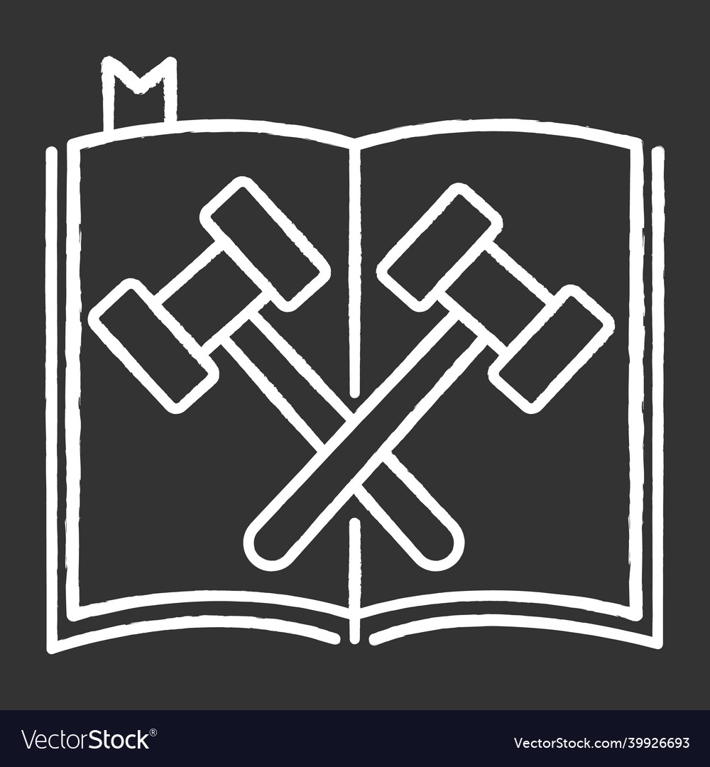 Legal code chalk white icon on black background