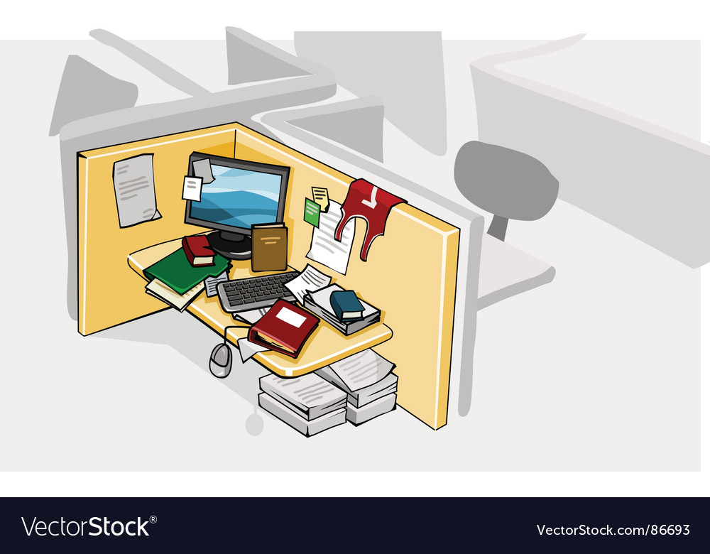 Office desk Royalty Free Vector Image - VectorStock