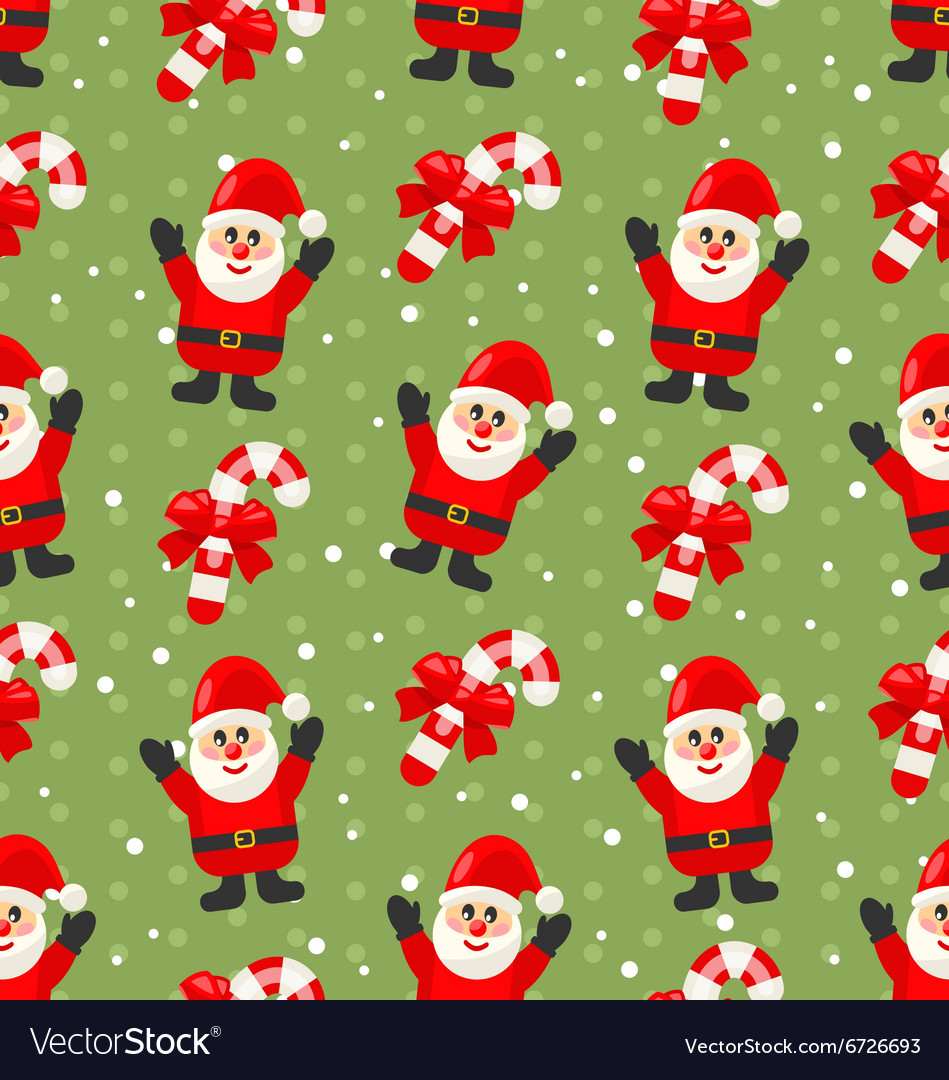 Seamless christmas pattern with santa claus snow