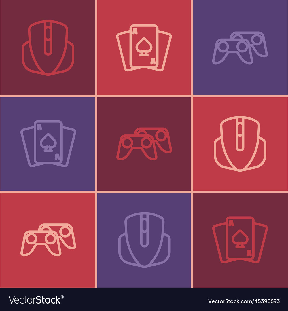 Set line computer mouse game controller Vector Image Set line computer mouse game controller