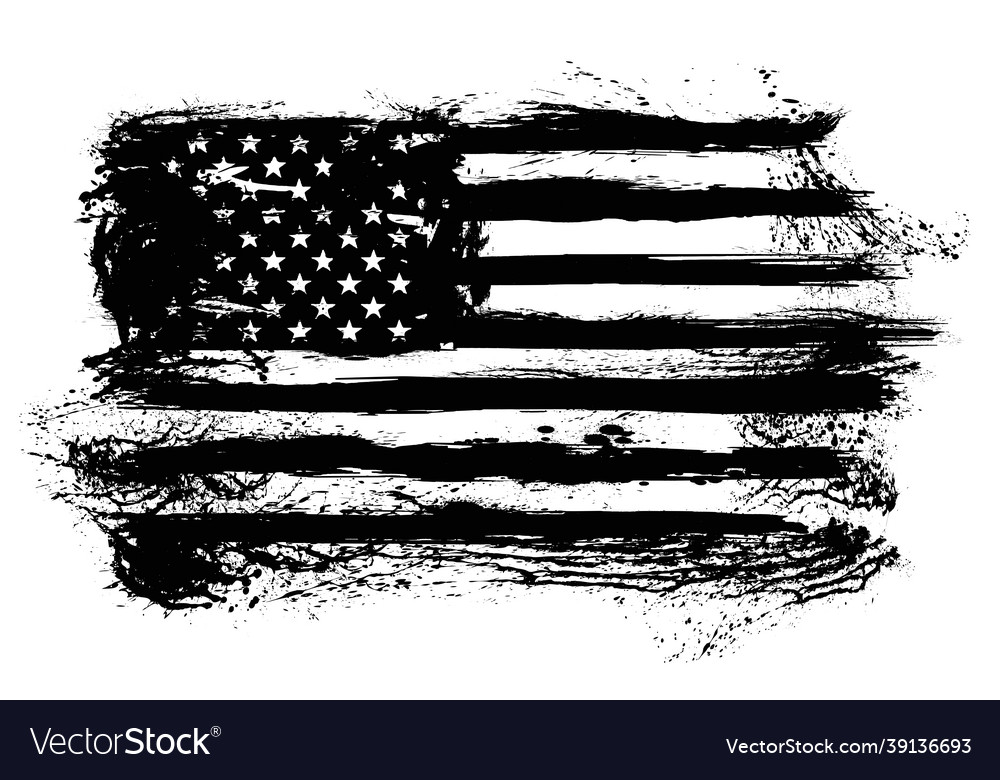 Usa flag distressed american flag military army Vector Image