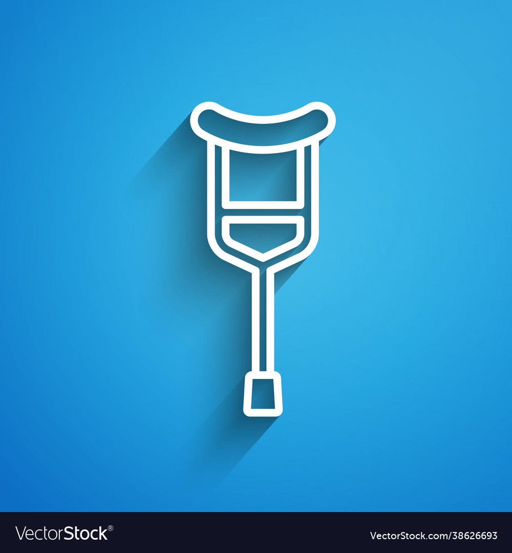 White line crutch or crutches icon isolated