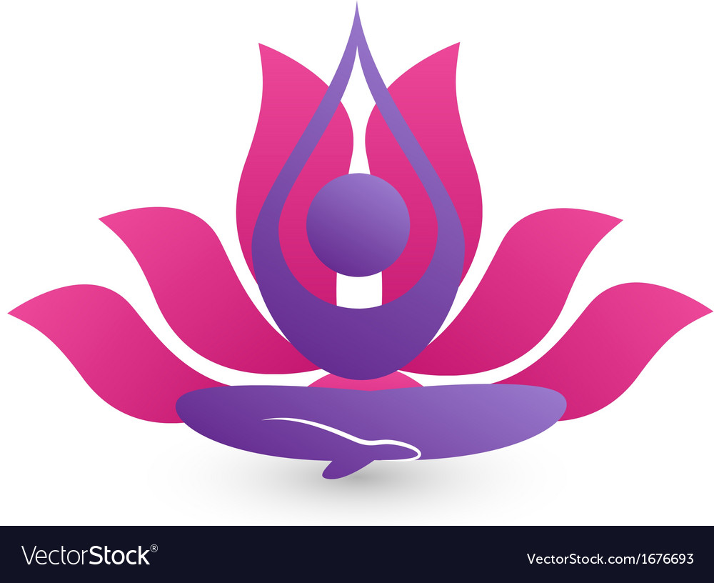 Yoga meditation logo Royalty Free Vector Image