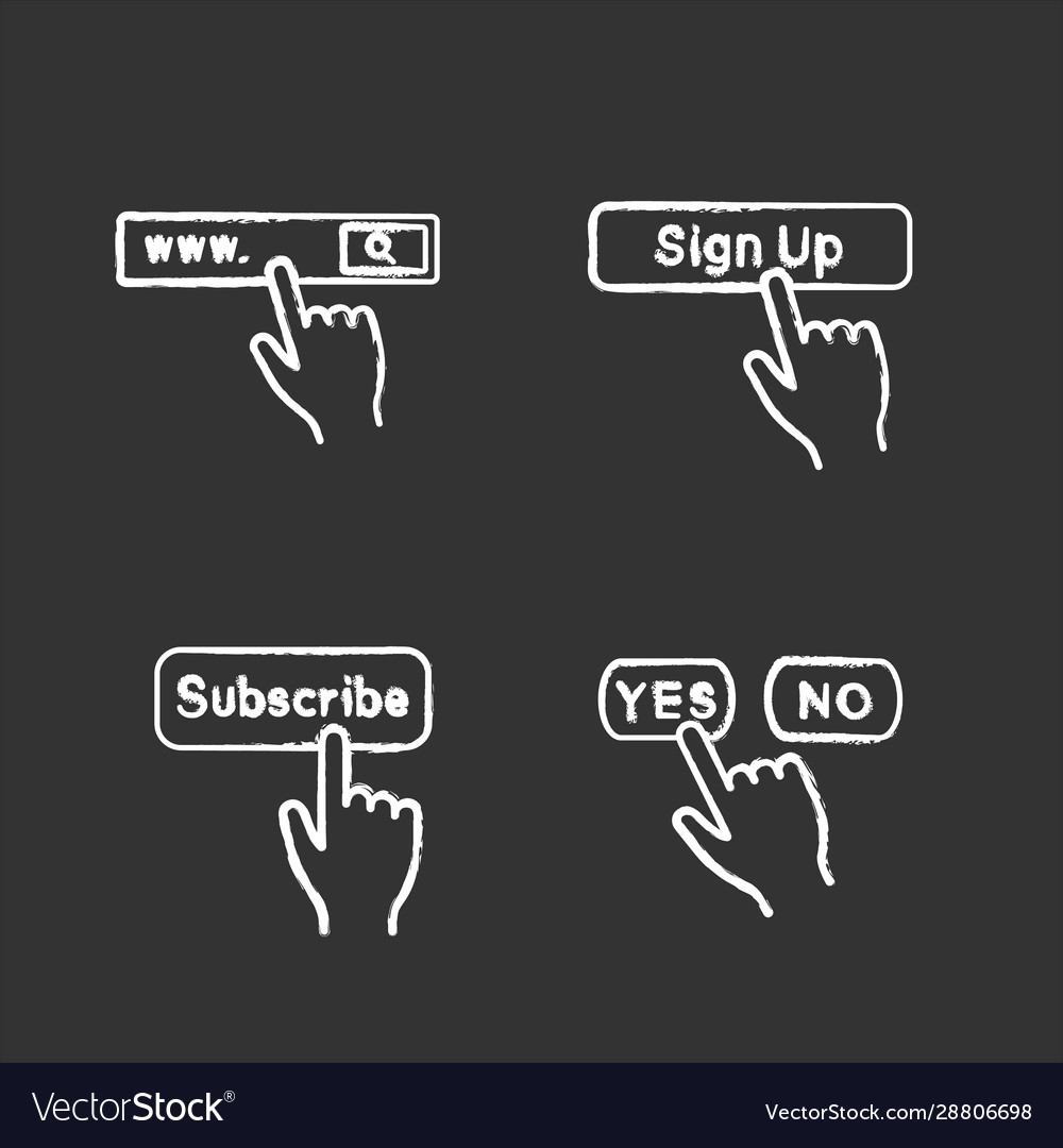 App buttons chalk icons set Vector Image App buttons chalk icons set