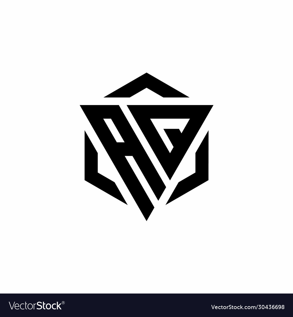 Aq logo monogram with triangle and hexagon modern