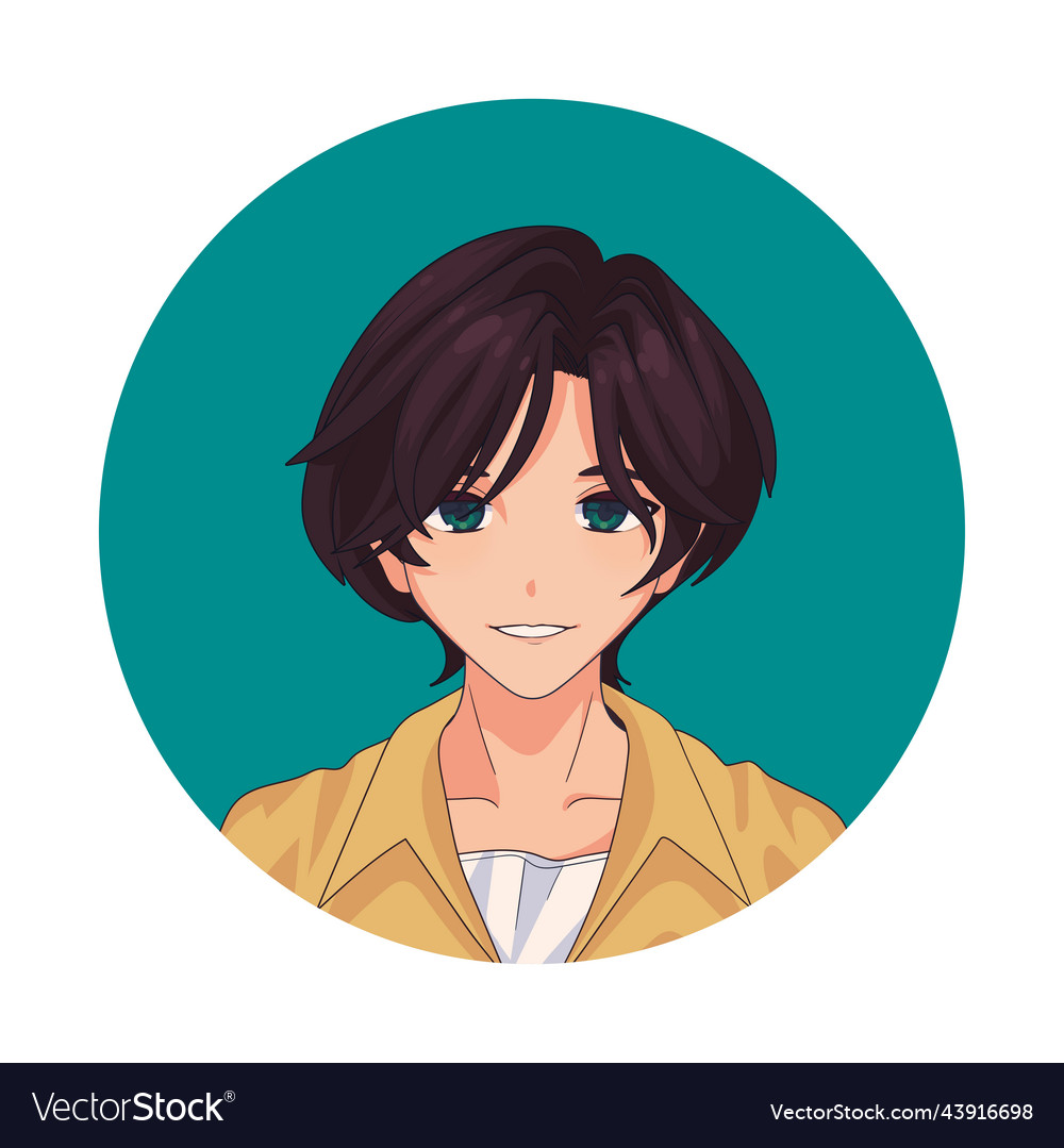 Anime male avatar Royalty Free Vector Image - VectorStock