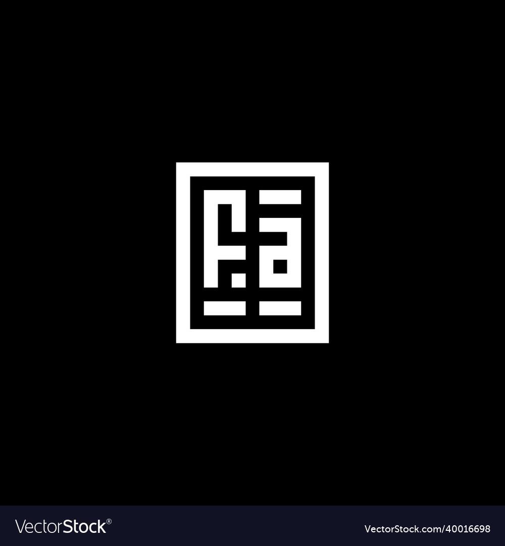 Fa initial logo with square rectangular shape Vector Image Fa initial logo with square rectangular shape